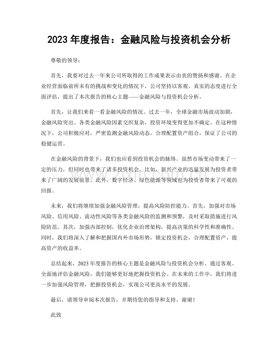 2023年度报告：金融风险与投资机会分析.docx_第1页