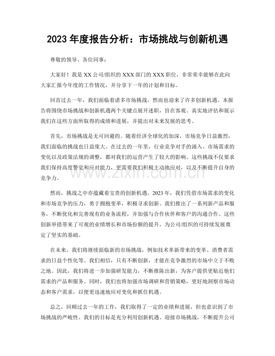 2023年度报告分析：市场挑战与创新机遇.docx_第1页