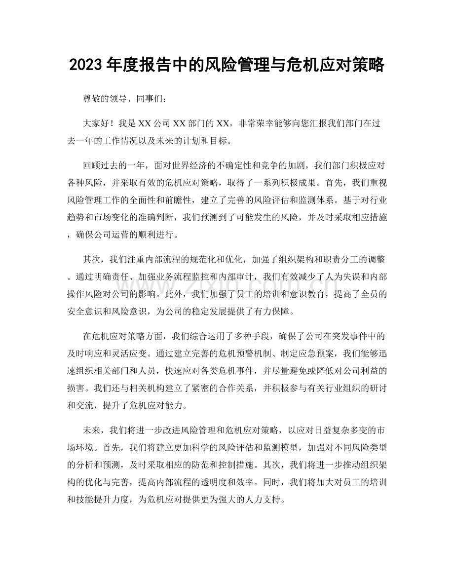 2023年度报告中的风险管理与危机应对策略.docx_第1页