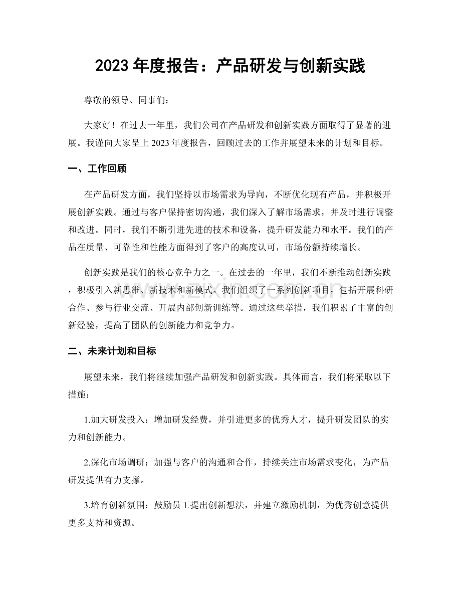 2023年度报告：产品研发与创新实践.docx_第1页