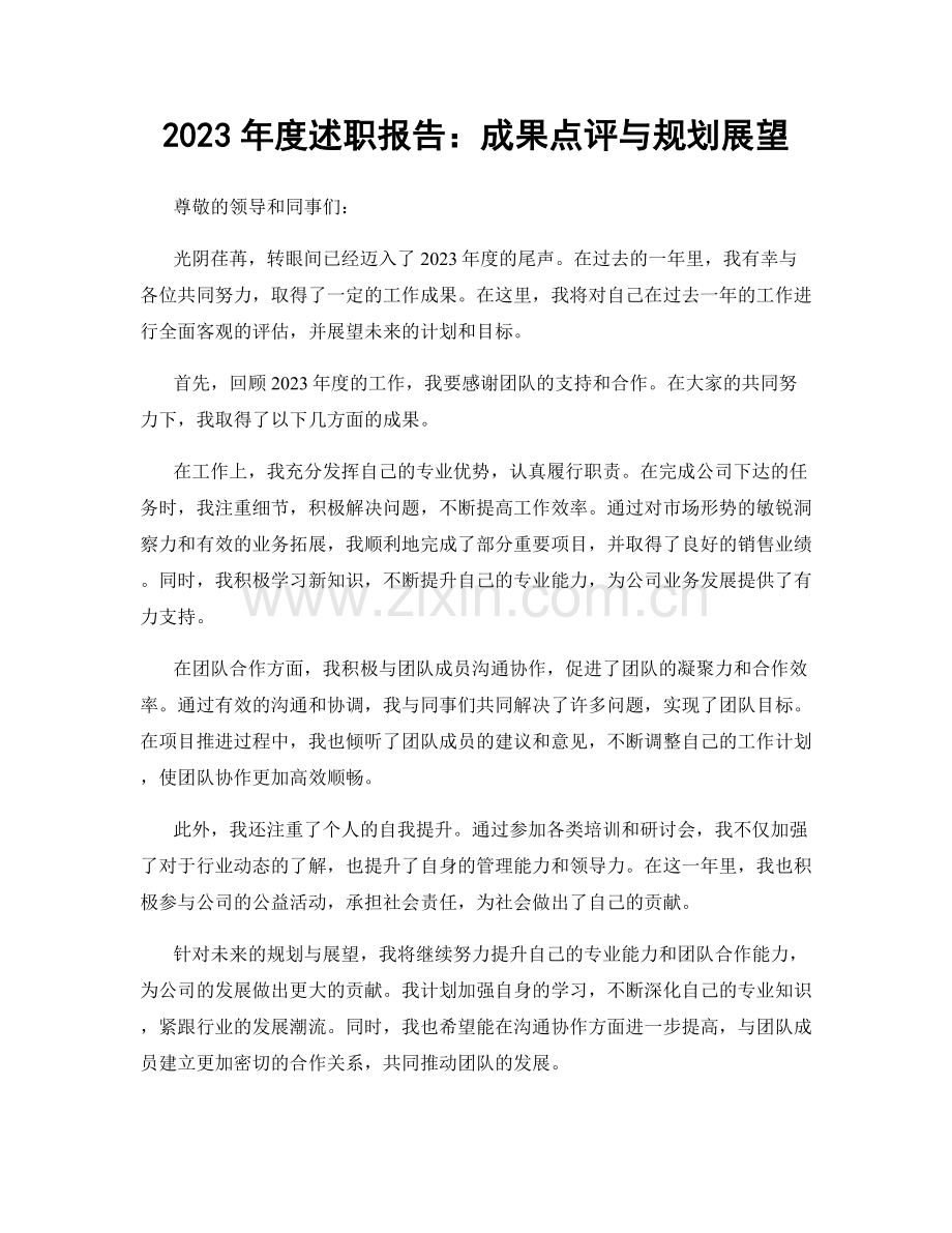 2023年度述职报告：成果点评与规划展望.docx_第1页