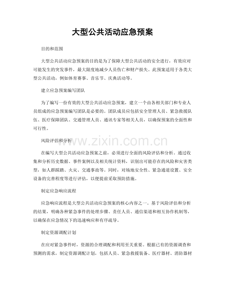 大型公共活动应急预案.docx_第1页