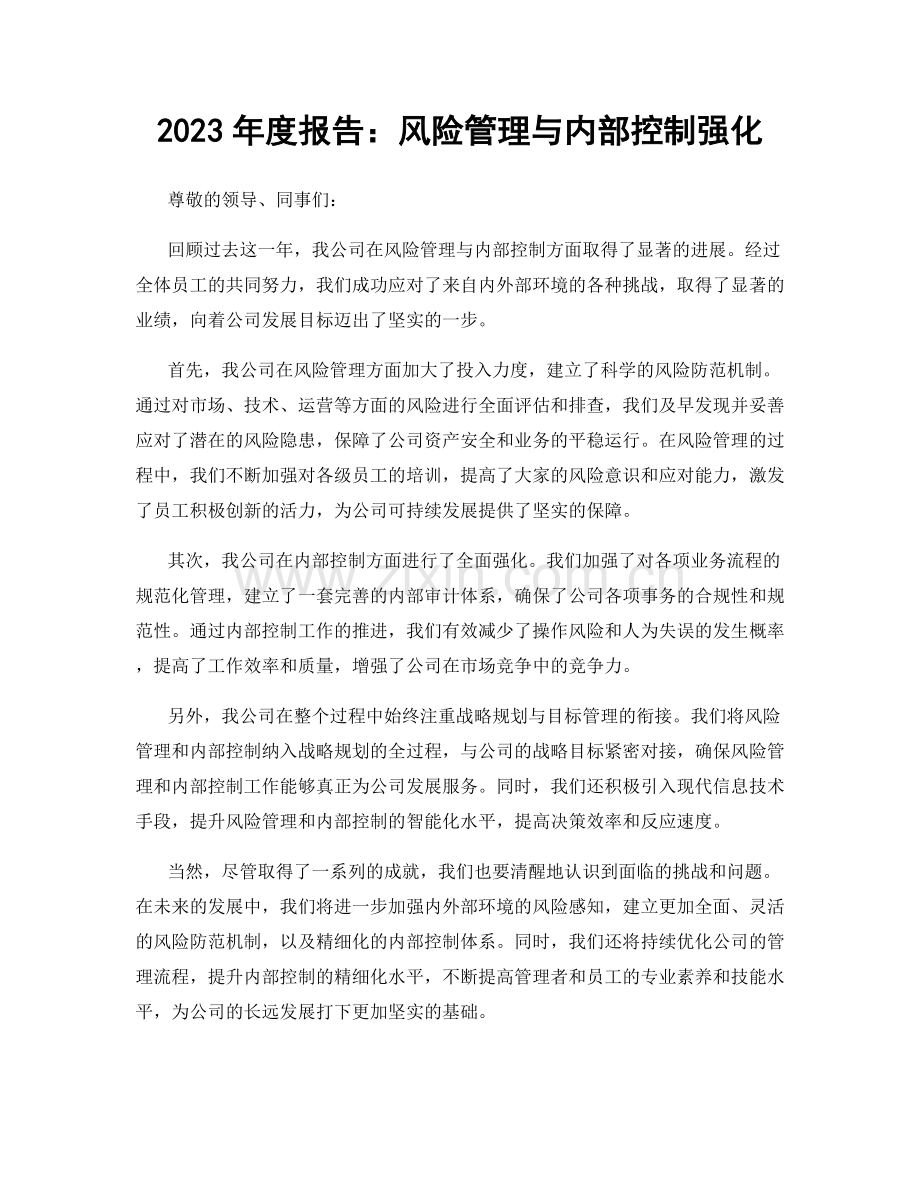 2023年度报告：风险管理与内部控制强化.docx_第1页