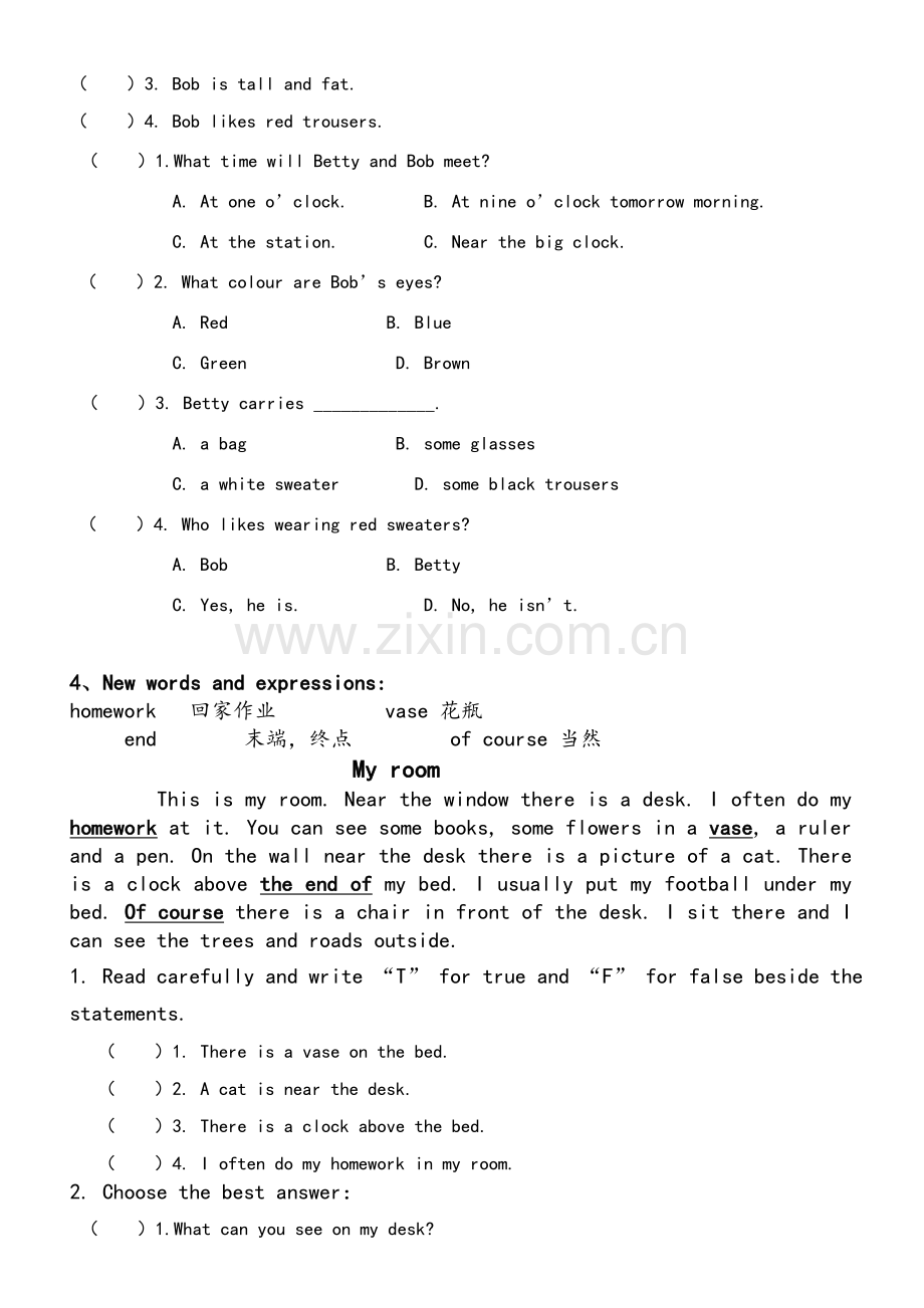 小学二年级英语阅读理解.doc_第3页