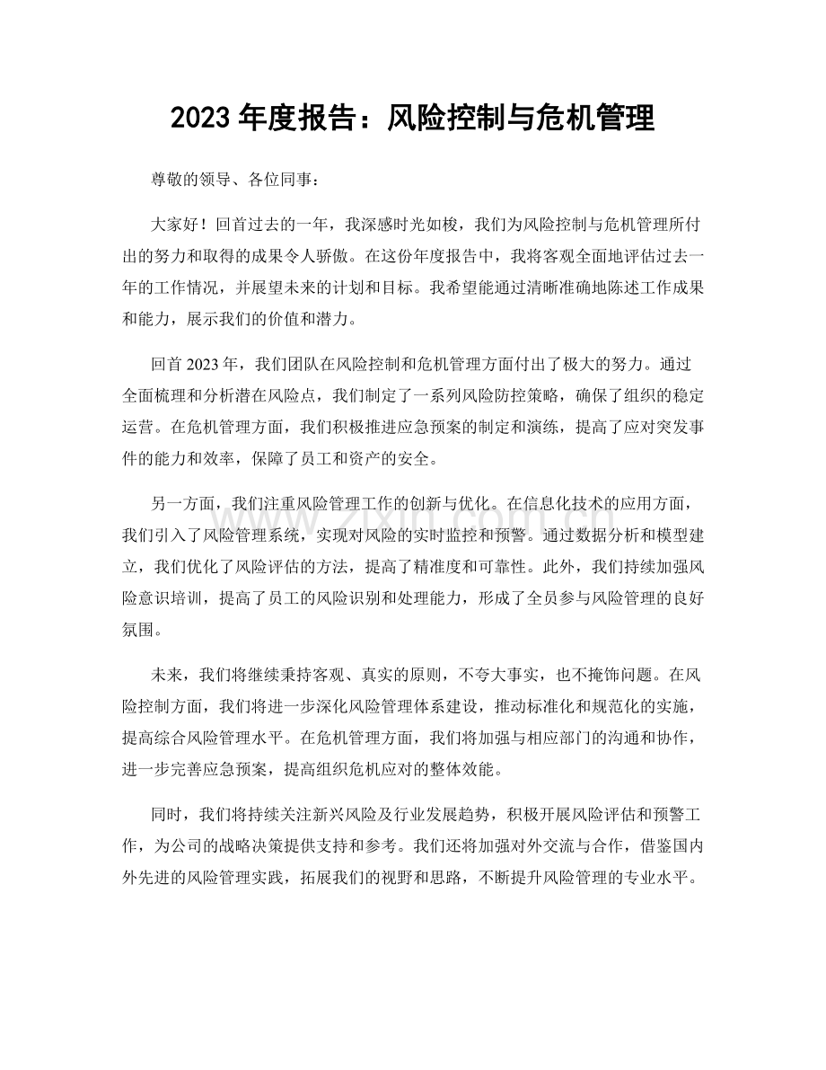 2023年度报告：风险控制与危机管理.docx_第1页