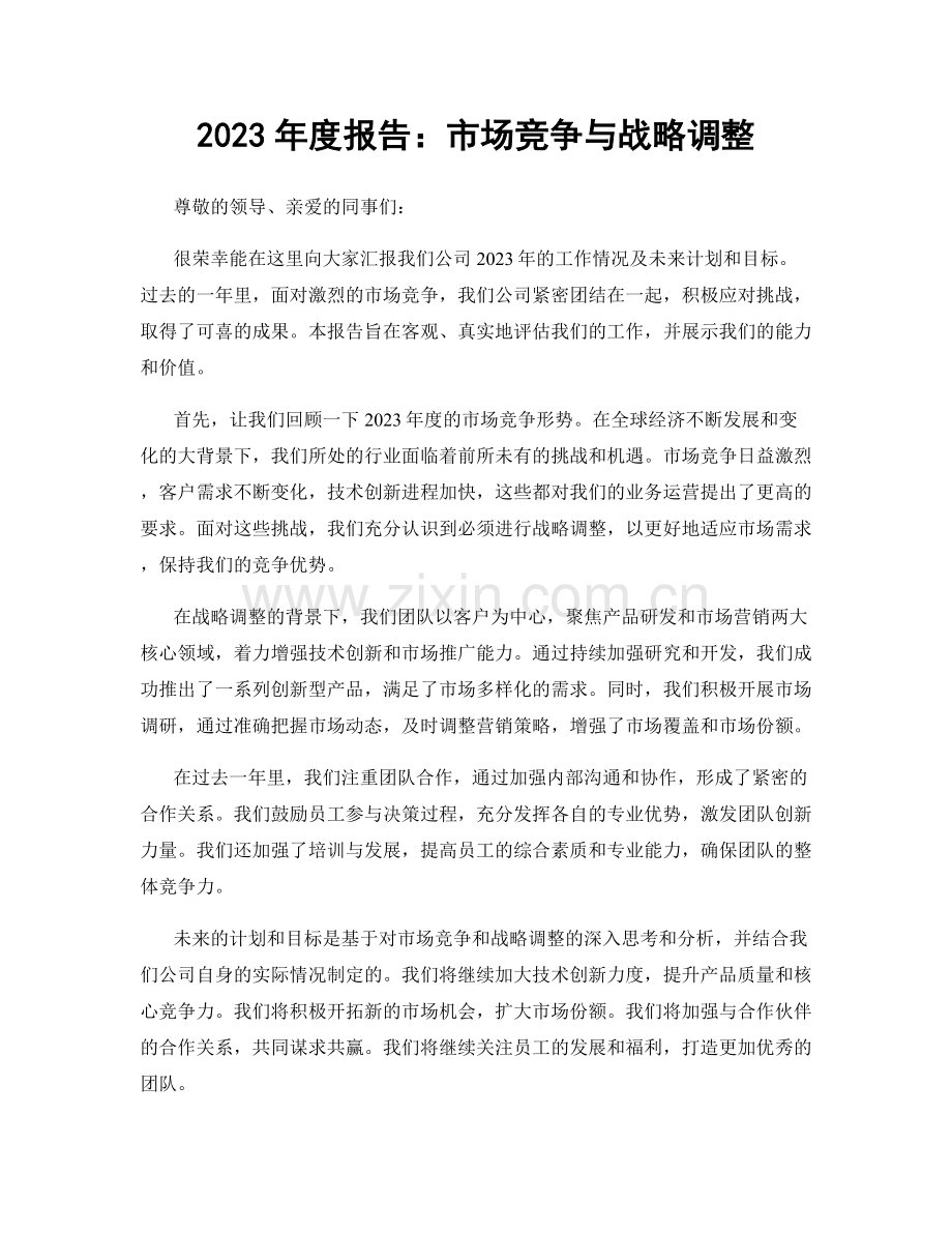 2023年度报告：市场竞争与战略调整.docx_第1页