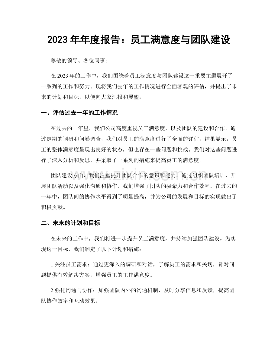 2023年年度报告：员工满意度与团队建设.docx_第1页