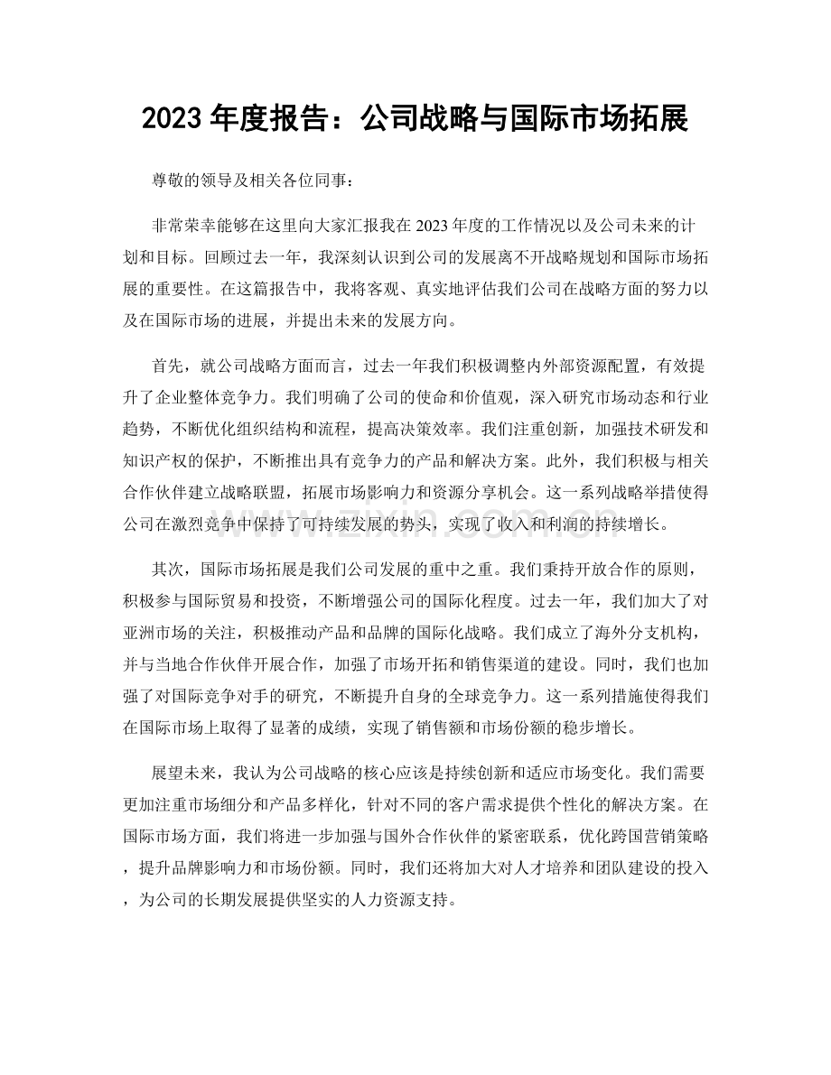 2023年度报告：公司战略与国际市场拓展.docx_第1页