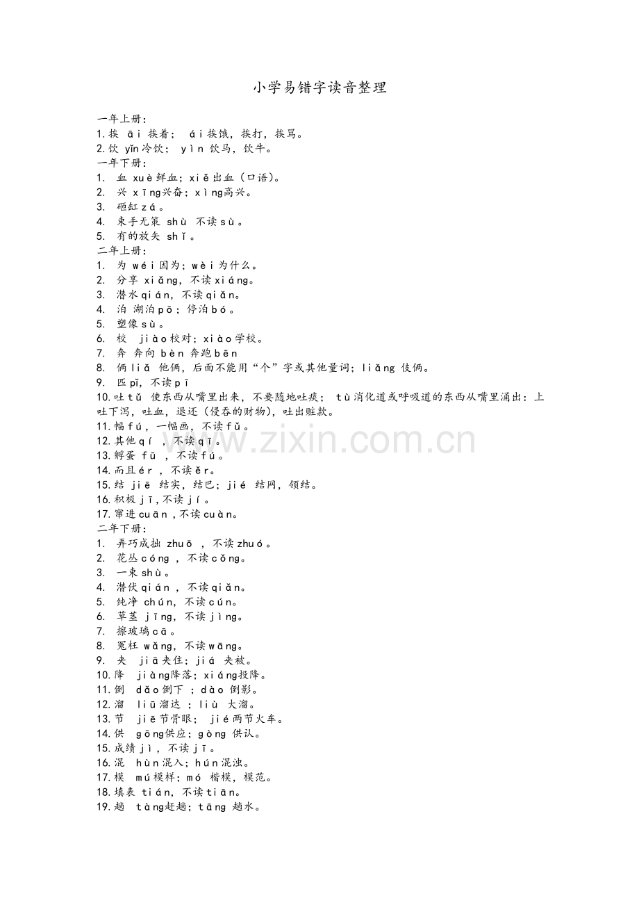 小学语文易错字读音整理.doc_第1页