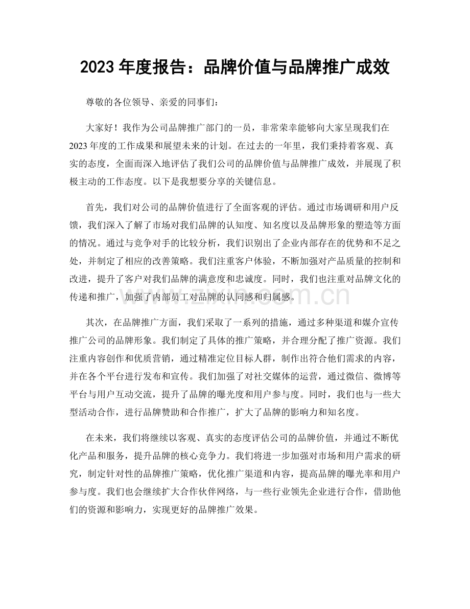 2023年度报告：品牌价值与品牌推广成效.docx_第1页