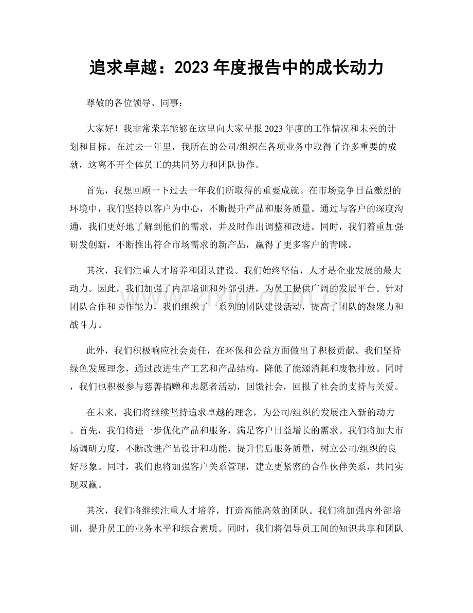 追求卓越：2023年度报告中的成长动力.docx_第1页