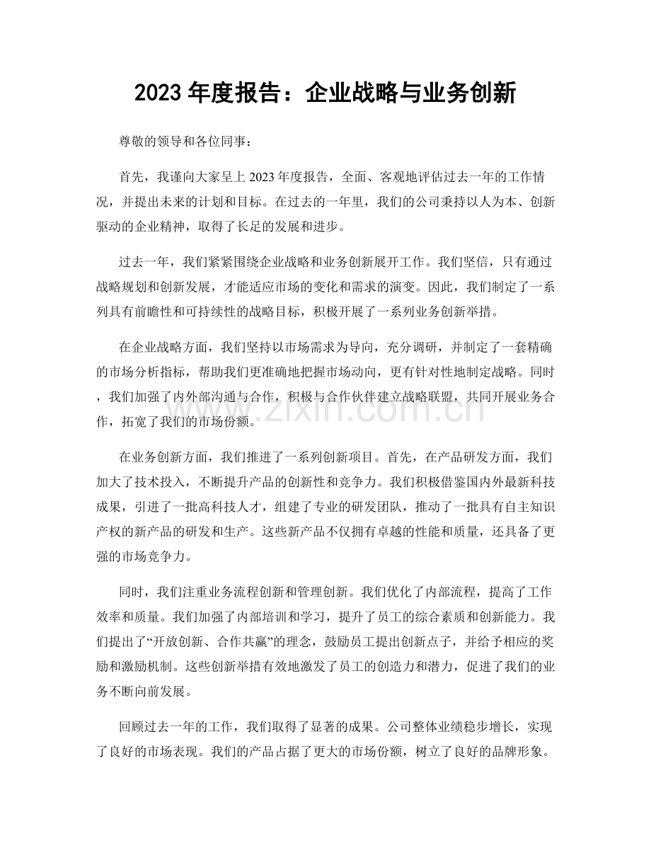 2023年度报告：企业战略与业务创新.docx_第1页