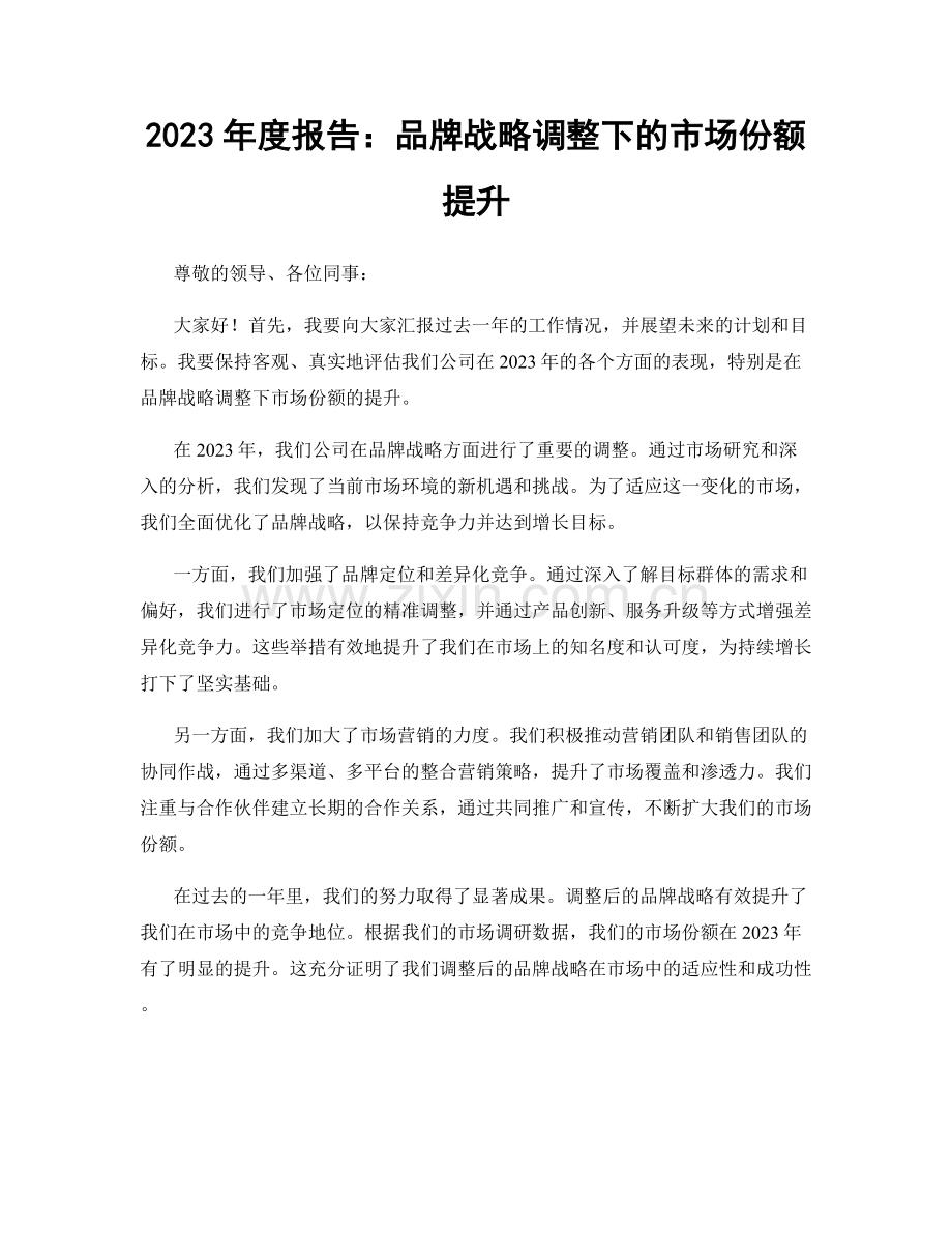 2023年度报告：品牌战略调整下的市场份额提升.docx_第1页