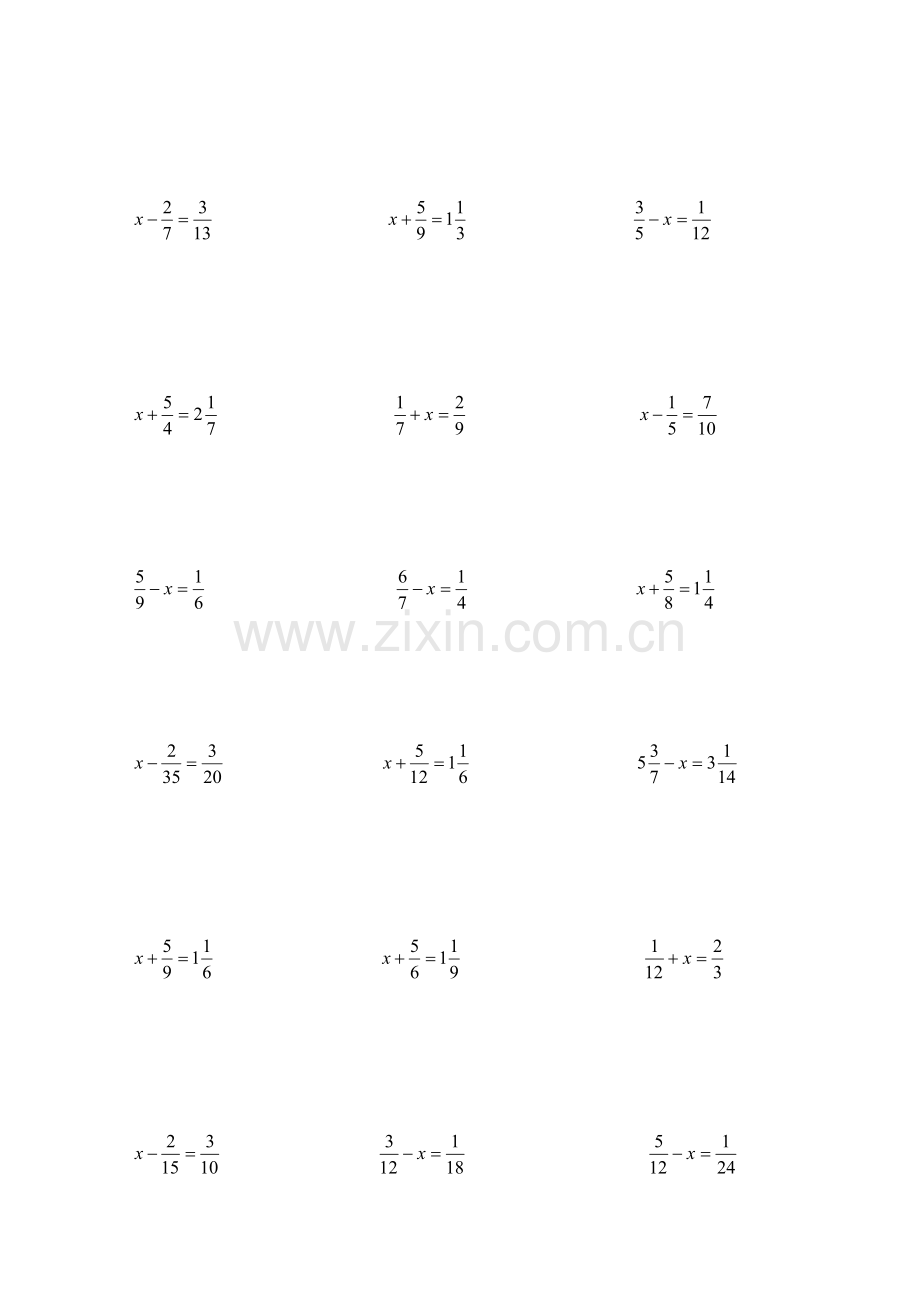 小学五年级计算题(简便、脱式、方程)200题.doc_第3页