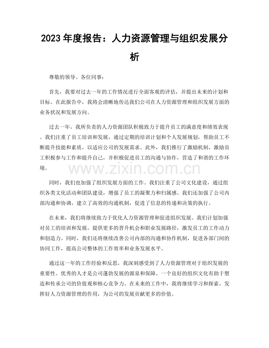 2023年度报告：人力资源管理与组织发展分析.docx_第1页