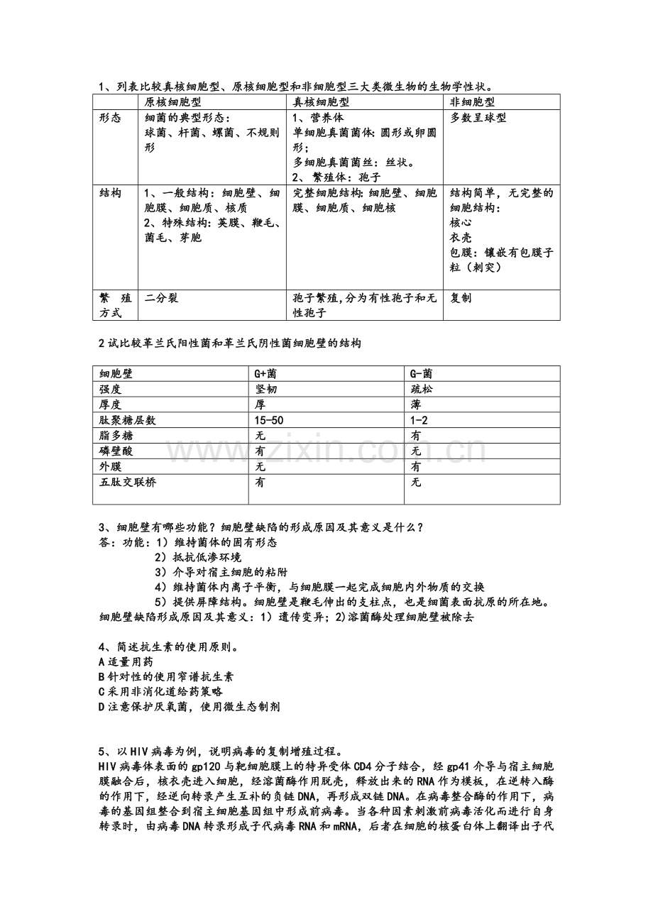 微生物学简答重点.doc_第1页