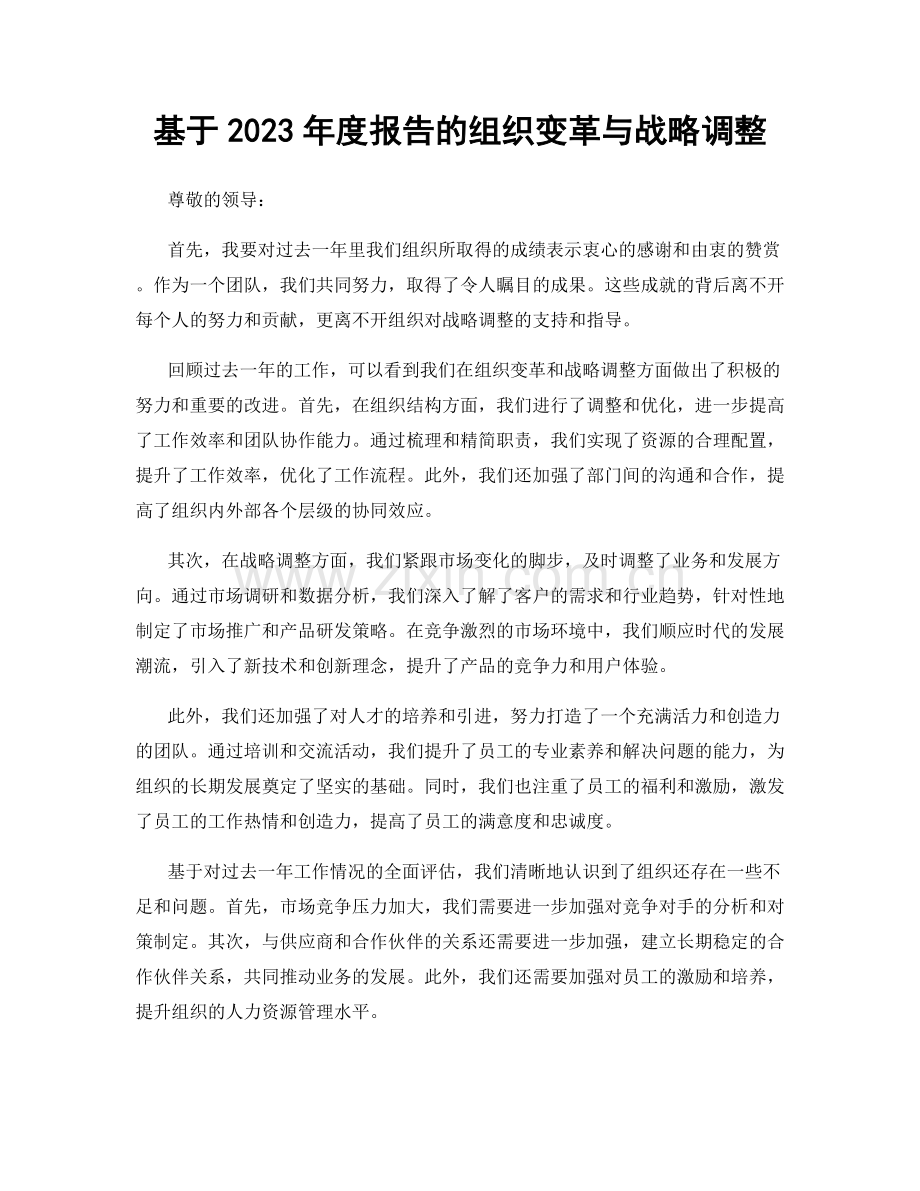 基于2023年度报告的组织变革与战略调整.docx_第1页