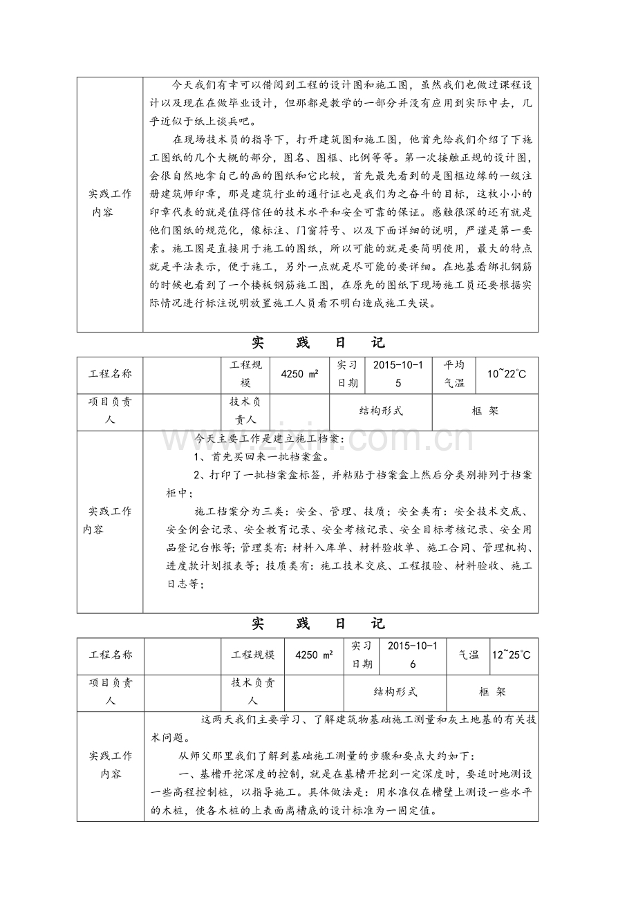 建筑施工与管理专业毕业实习日记.doc_第2页