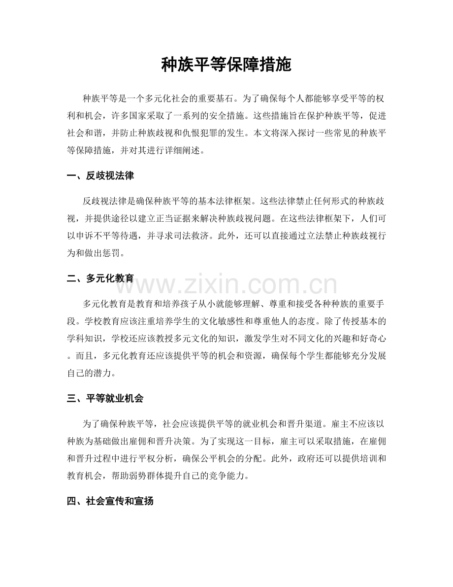 种族平等保障措施.docx_第1页