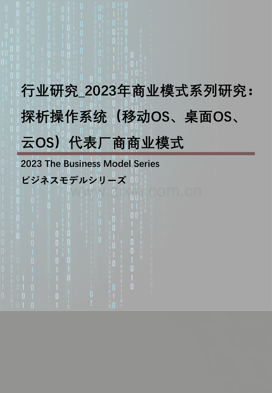 2023年商业模式系列研究：探析操作系统（移动OS、桌面OS、云OS）代表厂商商业模式.pdf_第1页