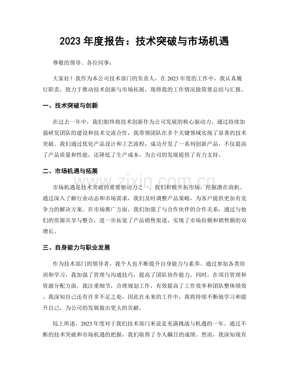 2023年度报告：技术突破与市场机遇.docx_第1页