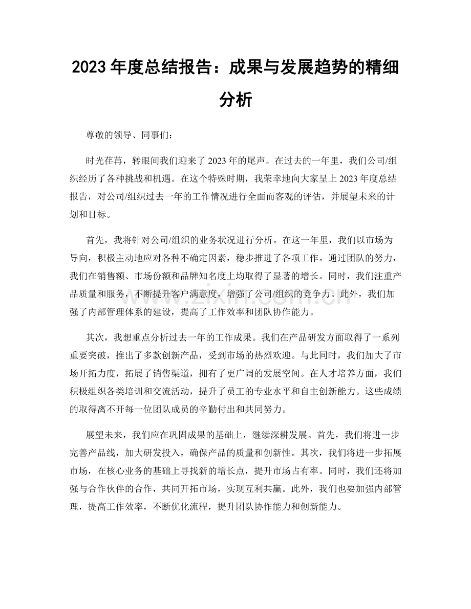 2023年度总结报告：成果与发展趋势的精细分析.docx_第1页