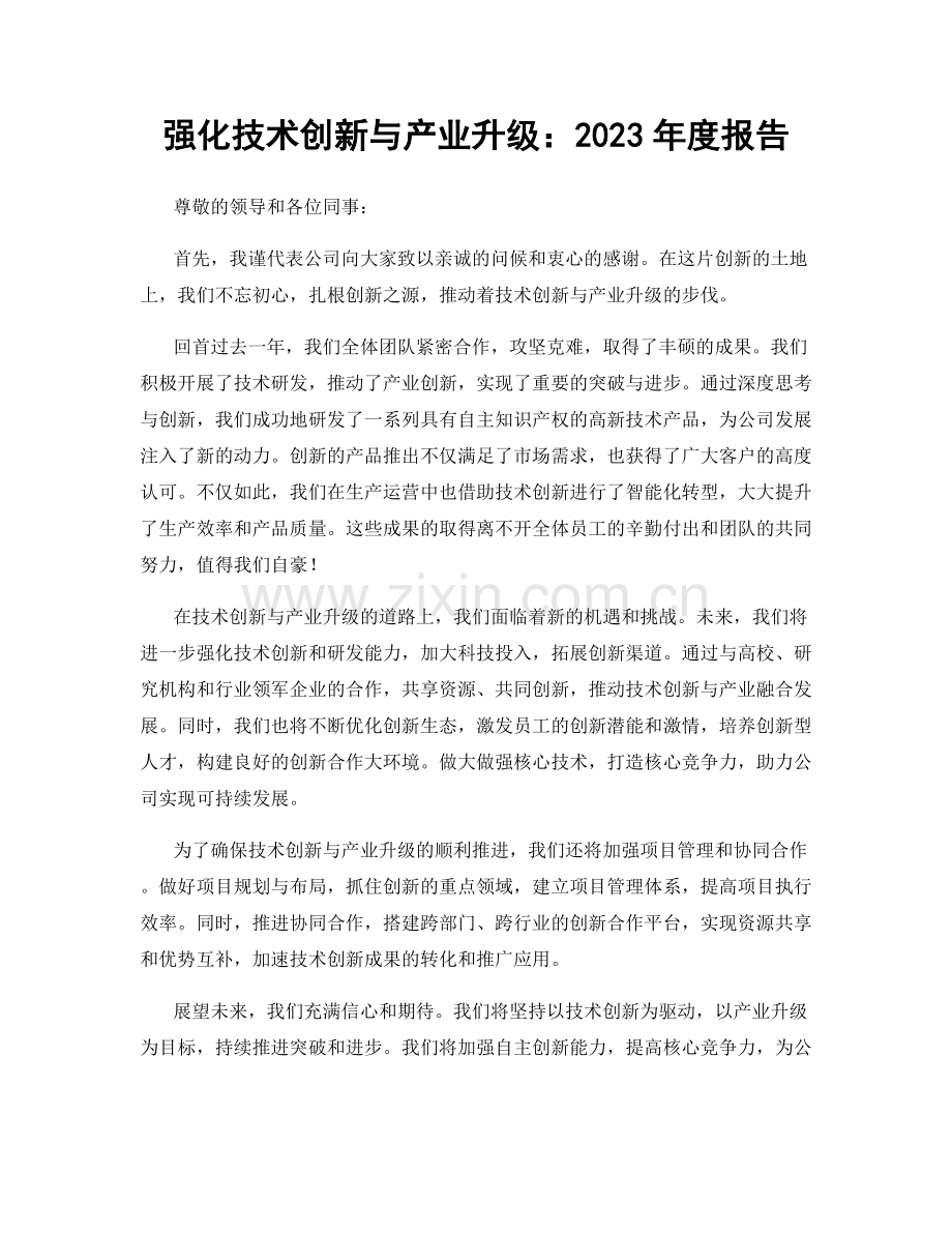 强化技术创新与产业升级：2023年度报告.docx_第1页