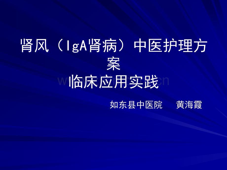 肾风IgA肾病中医护理方案临床应用实践.ppt_第1页