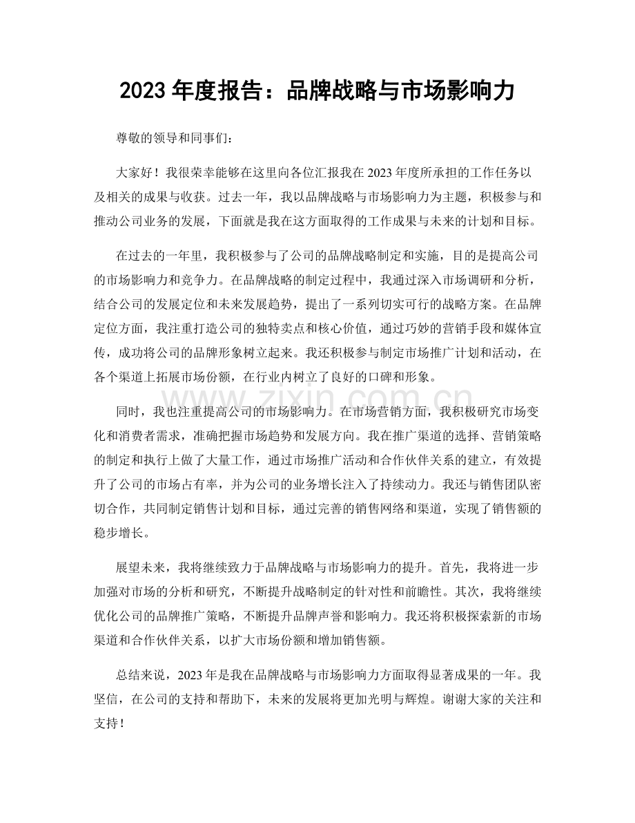 2023年度报告：品牌战略与市场影响力.docx_第1页