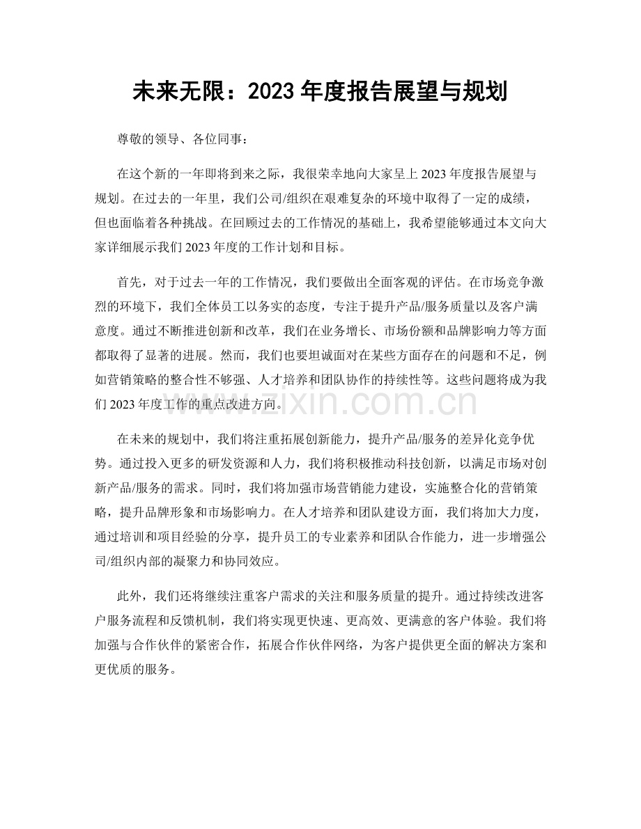 未来无限：2023年度报告展望与规划.docx_第1页