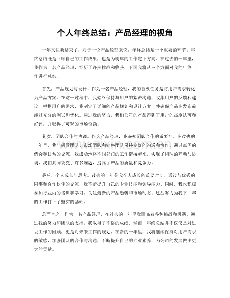 个人年终总结：产品经理的视角.docx_第1页