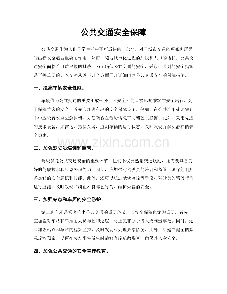 公共交通安全保障.docx_第1页