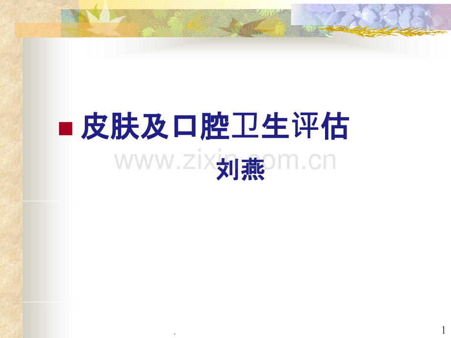 皮肤及口腔卫生评估.ppt_第1页