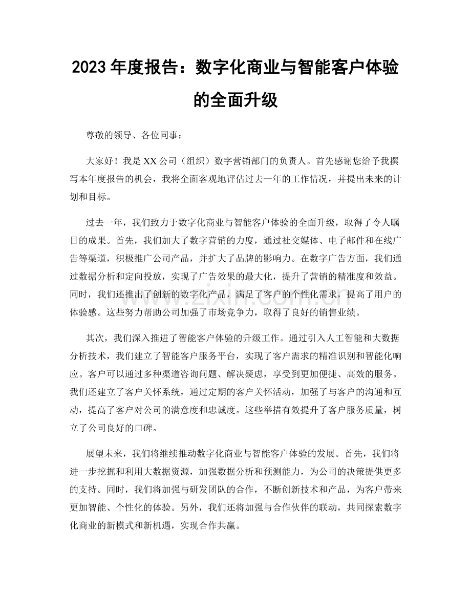 2023年度报告：数字化商业与智能客户体验的全面升级.docx_第1页