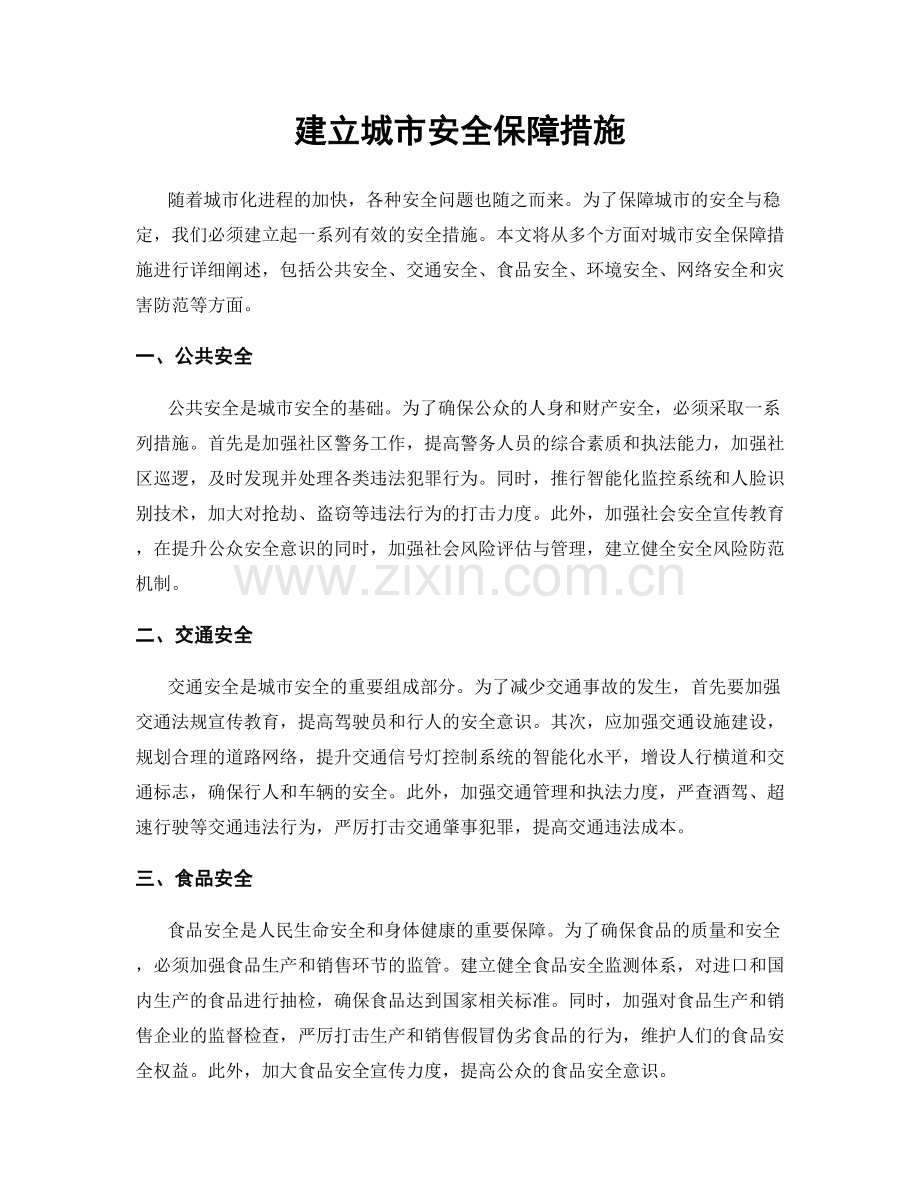 建立城市安全保障措施.docx_第1页