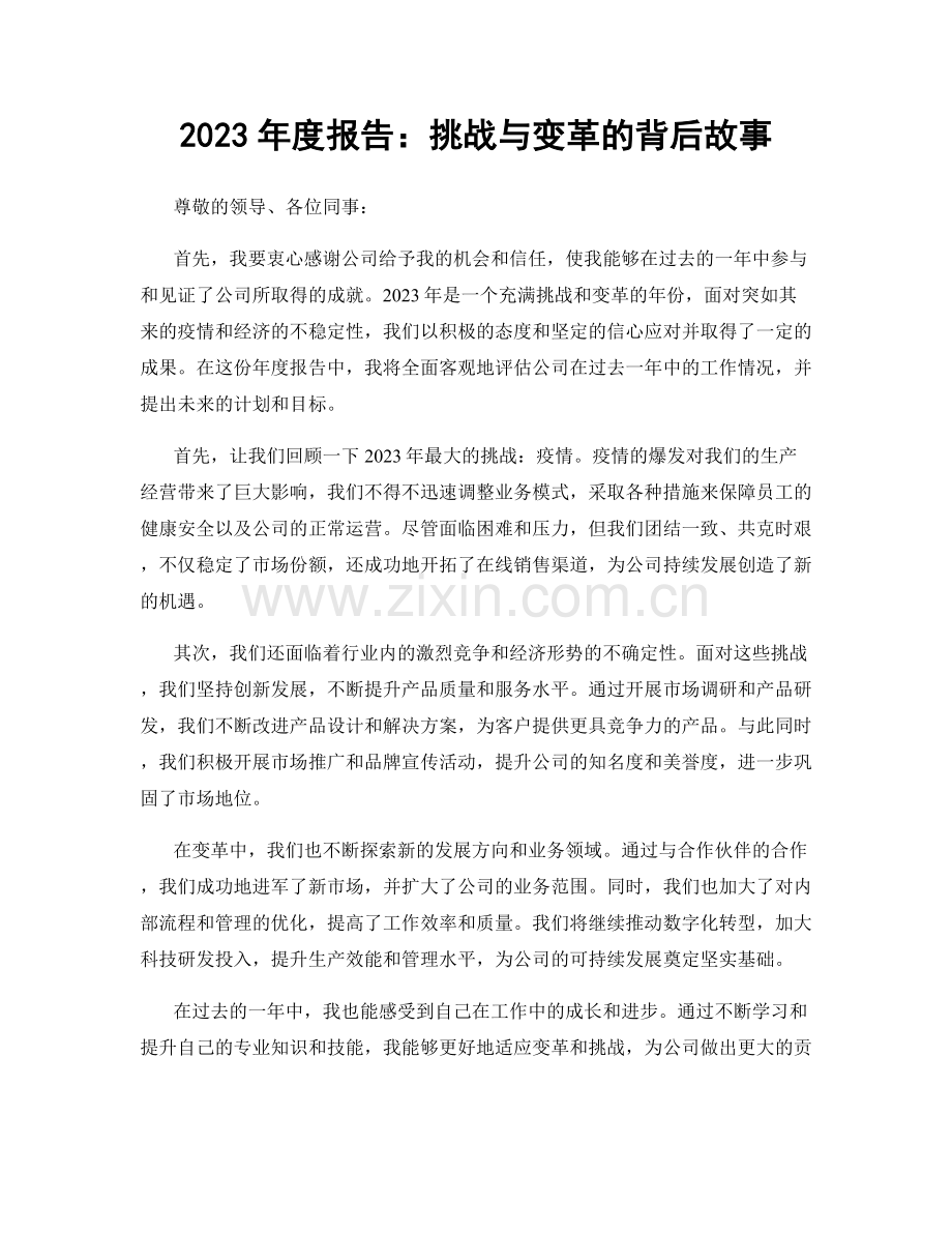 2023年度报告：挑战与变革的背后故事.docx_第1页