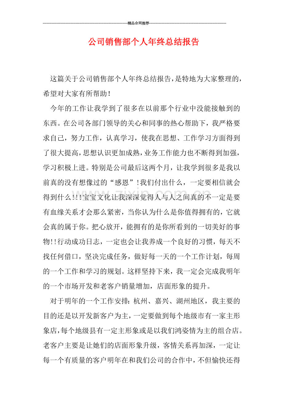 公司销售部个人年终总结报告.doc_第1页