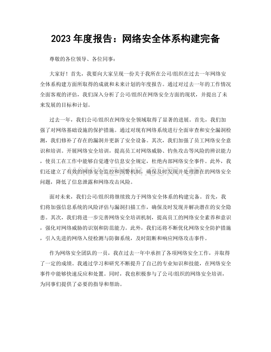 2023年度报告：网络安全体系构建完备.docx_第1页