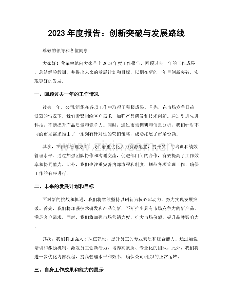 2023年度报告：创新突破与发展路线.docx_第1页