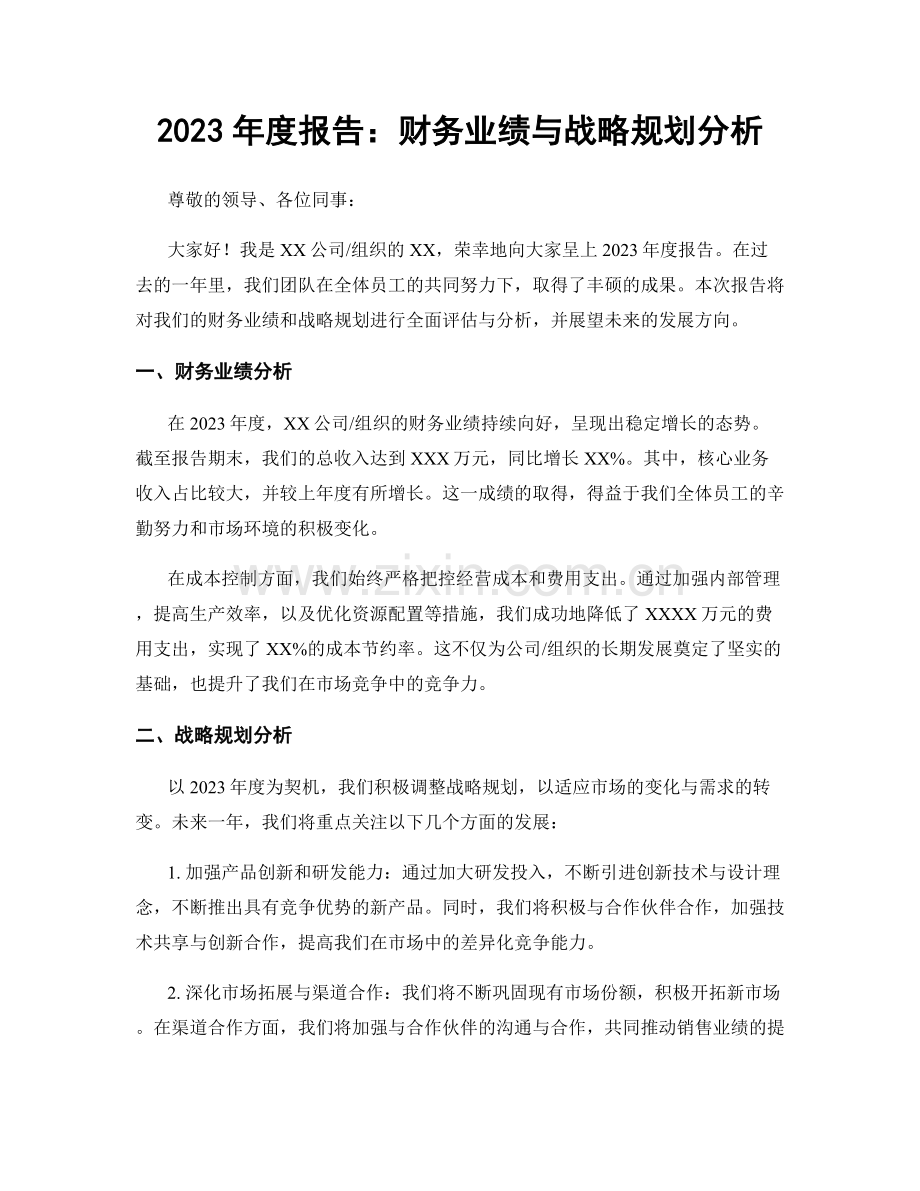 2023年度报告：财务业绩与战略规划分析.docx_第1页