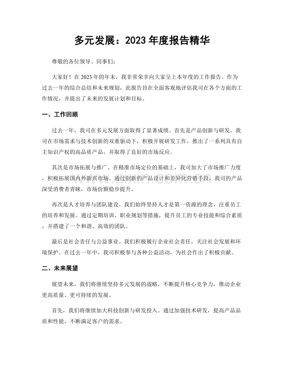 多元发展：2023年度报告精华.docx_第1页