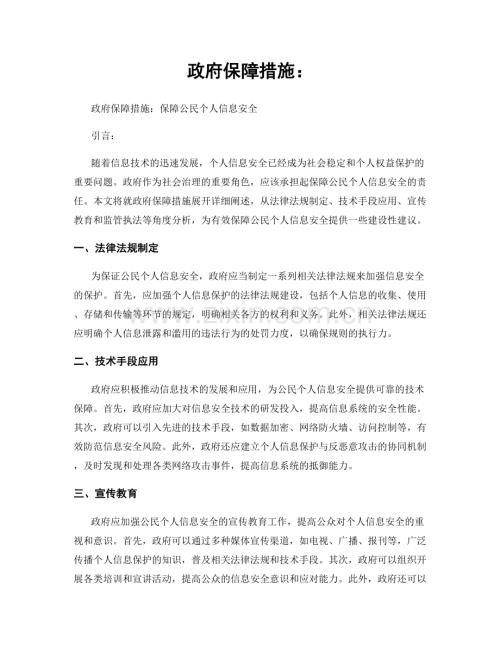 政府保障措施：.docx