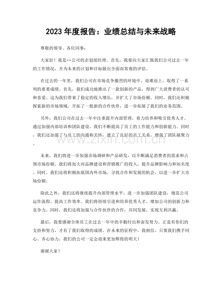 2023年度报告：业绩总结与未来战略.docx_第1页