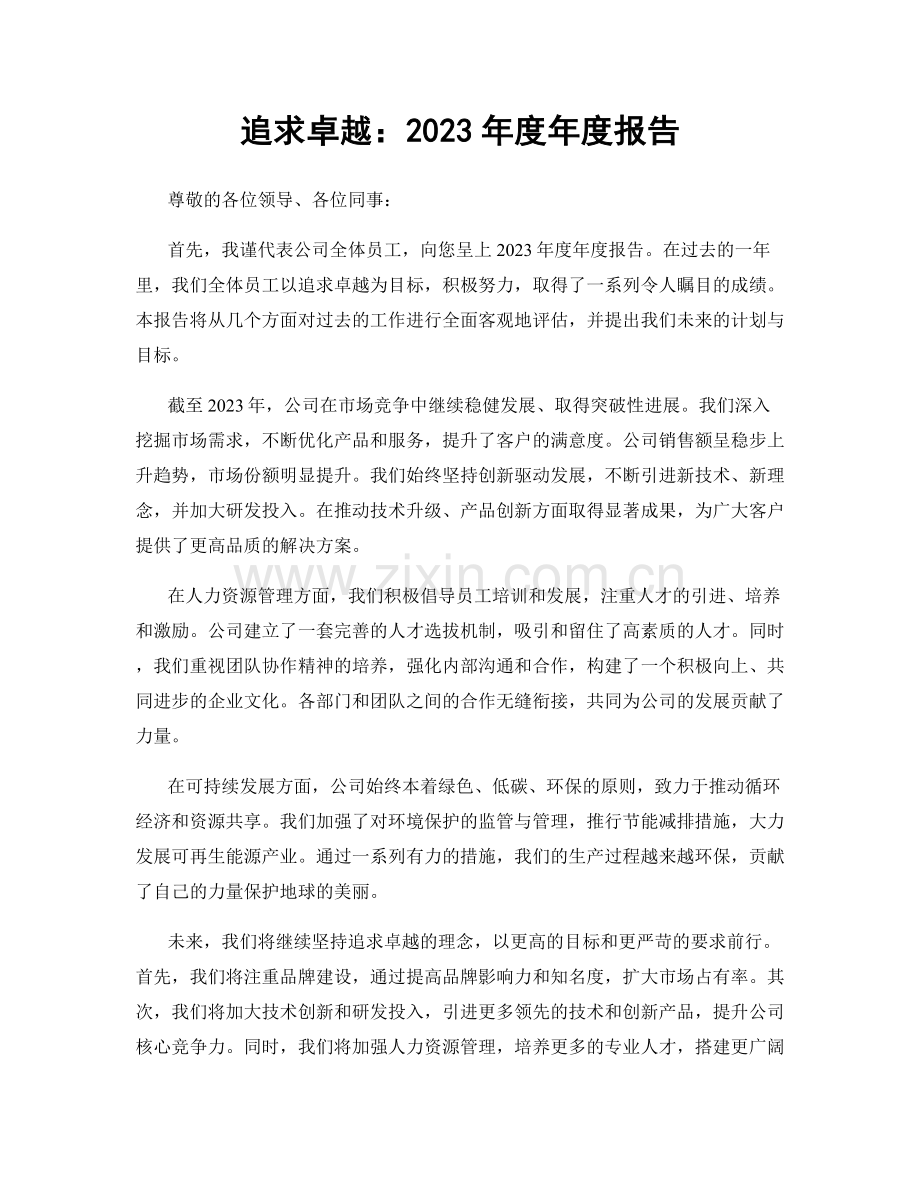 追求卓越：2023年度年度报告.docx_第1页