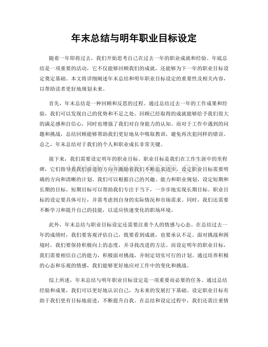 年末总结与明年职业目标设定.docx_第1页