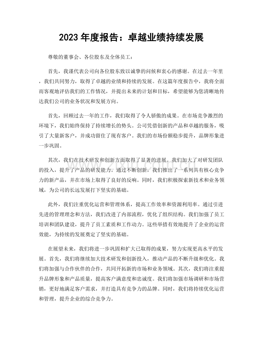 2023年度报告：卓越业绩持续发展.docx_第1页