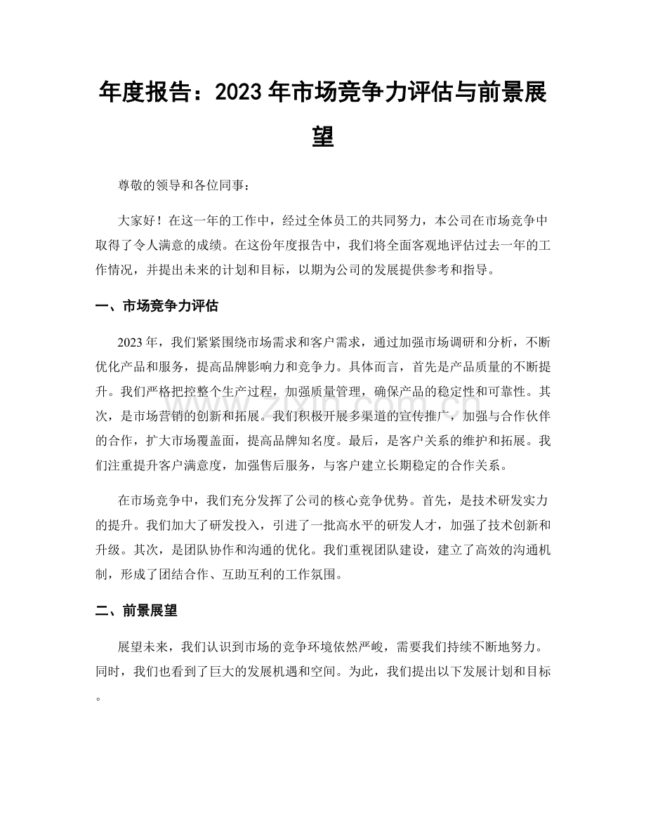 年度报告：2023年市场竞争力评估与前景展望.docx_第1页