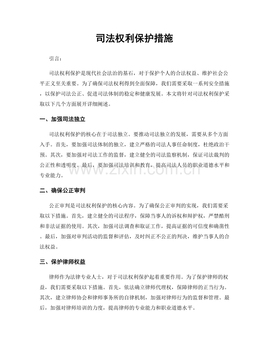 司法权利保护措施.docx_第1页