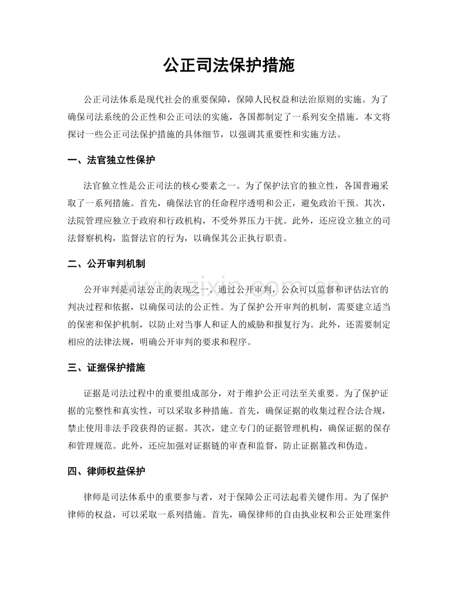 公正司法保护措施.docx_第1页