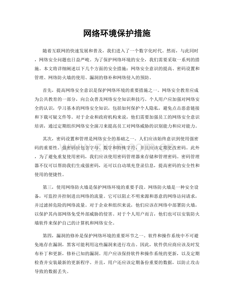 网络环境保护措施.docx_第1页